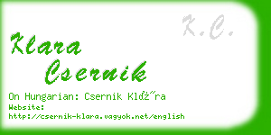 klara csernik business card